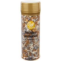 Metallic Silver Gold Sprinkles Mix Decorations 4.2 oz Tall Wilton New Years - £6.30 GBP