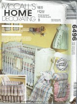 McCalls Sewing Pattern 6496 Nursery Bedding Blankets Bassinet Cover - $9.74