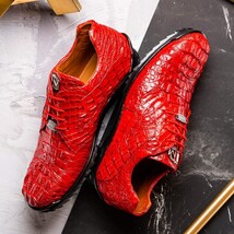 Kratos Red Genuine Caiman Crocodile Fashion Sneaker image 6