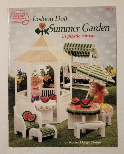 ASN Fashion Doll Summer Garden Plastic Canvas Booklet Gazebo Watermelon NEW MINT - £15.68 GBP