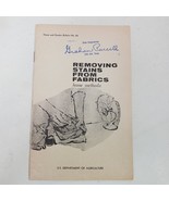 Vintage 1961 Removing Stains From Fabrics Home Methods Booklet - $11.00