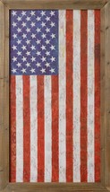 Vertical wood Framed American Flag Wall Print - £52.11 GBP