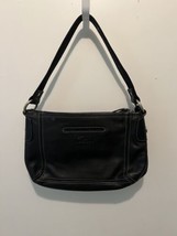 vintage small leather fossil purse black white - $28.05