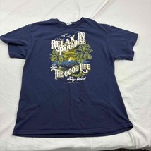 Relax In Paradise Key West Mens Graphic Print T-Shirt Navy Blue Short Sleeve XL - £11.63 GBP