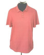 Van Heusen Shirt Men&#39;s Size X-Large Flex Cotton Blend Coral Windowpane Checks - £11.07 GBP