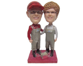 Custom Bobblehead Two Man Wearing Suspenders Ready For A Coo Picture - Careers &amp; - £121.47 GBP