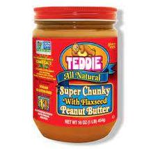 6 Teddie All Natural P EAN Ut Butter With Flaxseed Pack Of 6, 16 Oz Each - £39.38 GBP