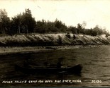 RPPC Canoe on Pine River Father Foley&#39;s Camp For Boys Minnesota MN Postc... - $13.32
