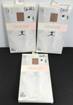 Danskin 3 Pair 607 Girl&#39;s Sz Large (12-14) Light Toast Compression Foote... - €3,35 EUR