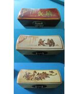 Antique Chinese Wood Black Beige Golden Lacquer Box Newspaper Inside Pick1 - $90.00 CAD