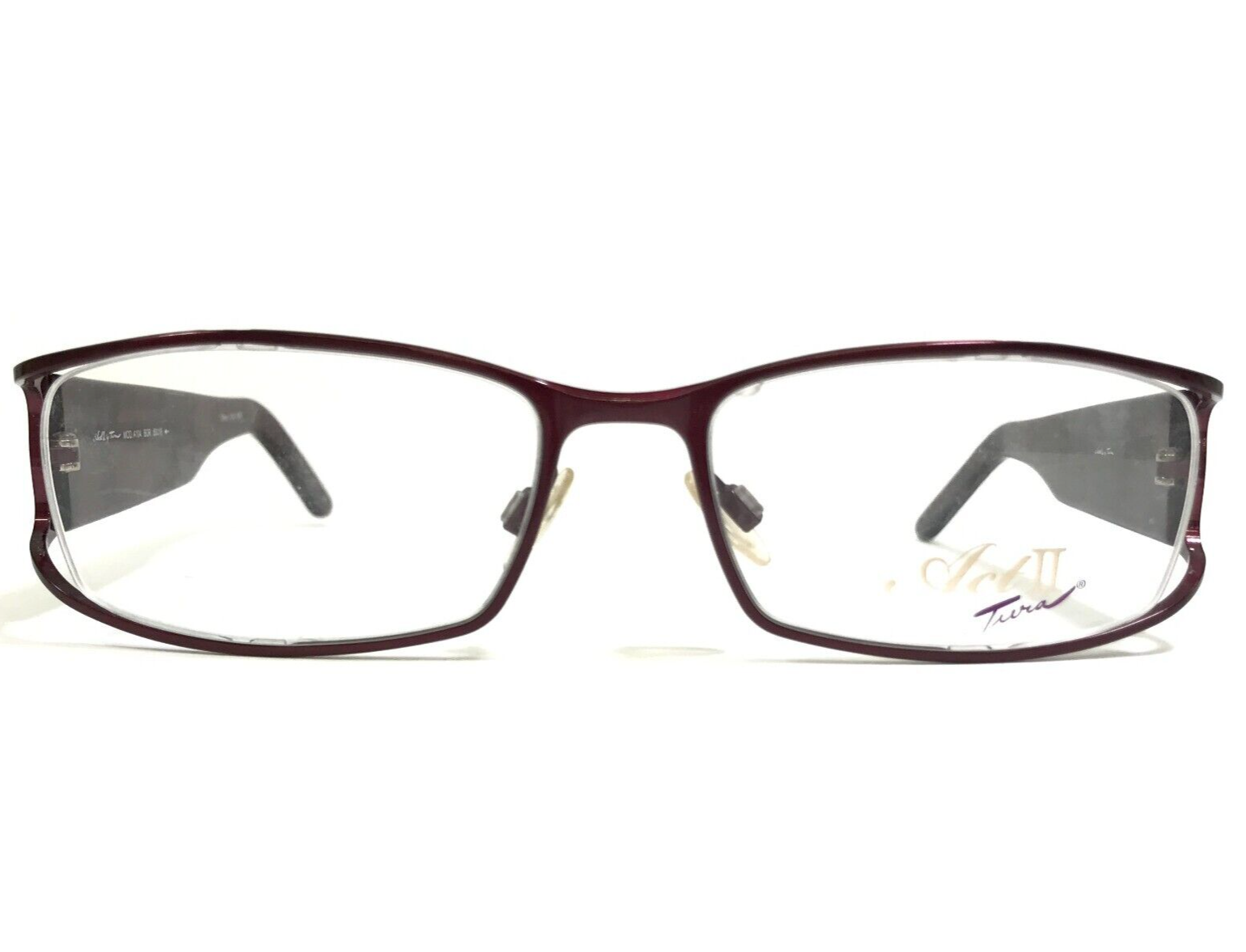 Primary image for Tura Eyeglasses Frames MOD.A104 BOR Red Burgundy Rectangular Semi Rim 53-18-130