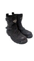 Harley Davidson Boot Manifold Motorcycle Boots Men 9.5 Zip Buckle Leather D91692 - £62.37 GBP
