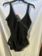 Speedo Sz 12 Women&#39;s Black  One Piece Bathing Suit  UPF 50+ NWT - £23.36 GBP