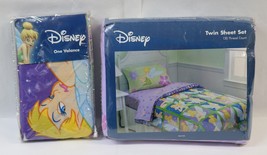Disney Tinkerbell Twin Sheet Set + Curtain Valance NEW Kmart USA 84&quot; x 15&quot; - £43.24 GBP