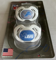 *SALE* DETROIT LIONS  NFL FOOTBALL ORTHODONTIC BABY PACIFIERS 2-PACK BPA... - $14.29