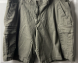 Berkley Jensen Canvas Cargo Shorts Mens Size 40 Green Baggy High Rise St... - $11.76