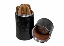 Brizard and Co. - The Cylinder Desk Humidor - Croco Pattern Black - £175.85 GBP