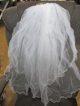 &quot;&quot;WHITE LAYERED SHOULDER LENGTH VEIL WITH PEARL HEADBAND&quot;&quot; - NEW - £10.21 GBP