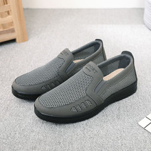 Classic Men&#39;s Casual Shoes Spring Summer Breathable Mesh Shoes Slip-on Flat Loaf - £30.81 GBP