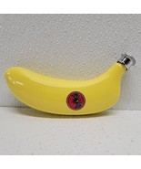 True Peel Banana Flask Stainless Steel 6 oz Bacardi Rum Bat Logo Yellow - $40.59 CAD