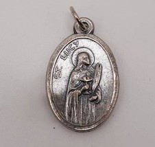 Religious Medallion St. Lucy Pray For Us Italy - $24.74