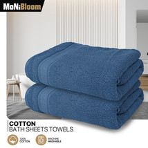 2 Pack Soft 100% Cotton 35&quot;X70&quot; Bath Sheet 600 Gsm High Absorbent Bath T... - £59.14 GBP