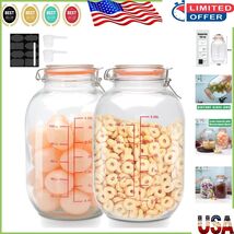 Versatile 1-Gallon Airtight Glass Jars with Labels &amp; Scoops for Dry Goods - $75.52 CAD