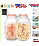 Versatile 1-Gallon Airtight Glass Jars with Labels &amp; Scoops for Dry Goods - $75.25 CAD