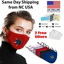 4 Pack Reusable Washable Haze Pollution Cotton Face Mask with 2 Filters - £5.53 GBP+