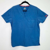Dickies EDS Signature Unisex V-Neck Scrub Top Caribbean Blue Shirt Size Small S - £5.46 GBP