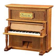 Sky Mini Cute Windup Wood Upright Piano Music Box Castle in The Sky Song Natural - £31.31 GBP