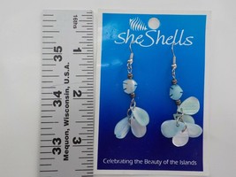 She Shells Fishook Earring Blue Mini Fish Dangle Teardrop Fashion Jewelry Hawaii - £7.18 GBP