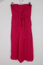 Maeve 2 Hot Pink Brin Strapless Cropped Wide Leg Jumpsuit Anthropologie - £29.93 GBP