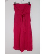 Maeve 2 Hot Pink Brin Strapless Cropped Wide Leg Jumpsuit Anthropologie - £30.01 GBP
