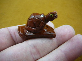 (Y-TUR-LA-204) red little baby Turtle on branch soapstone carving stone FIGURINE - £6.79 GBP