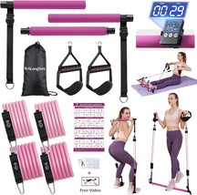 Portable Pilates Bar Kit with Resistance Bands for Women Men Upgraded 3 Section  - £45.51 GBP