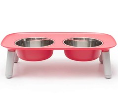Messy Mutts Dog Double Feeder Elevated Red - £56.93 GBP