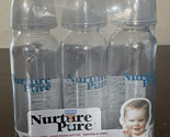 Vintage Nurture Pure Glass Baby Bottles Streamline 8 oz NOS 3 Pack w/ Li... - $49.45