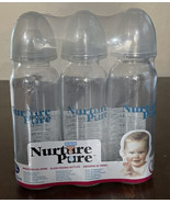 Vintage Nurture Pure Glass Baby Bottles Streamline 8 oz NOS 3 Pack w/ Li... - £39.06 GBP
