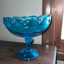 Indiana Glass / Carnival  Glass Large Footed Compote Dish &quot;Horizon Blue&quot; - £31.26 GBP
