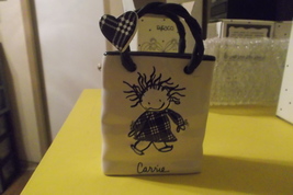 ENESCO  PERSONALIZED  CERAMIC  BAG  CARRIE - $15.00