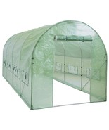 Walk-In Greenhouse Tunnel Tent Roll-Up Windows Zippered Door 15x7x7ft Ga... - £147.74 GBP