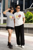 Floral Couple T-shirt, love, gift for couples, special design, comfort c... - $26.19+
