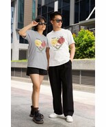 Floral Couple T-shirt, love, gift for couples, special design, comfort c... - $26.19+