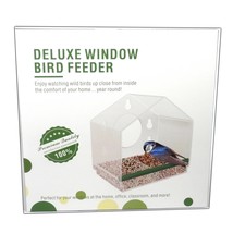 Deluxe Window Bird Feeder Suctions To Window Clear Bird House Shape Remo... - $9.99
