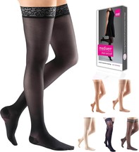 Medi Sheer &amp; Soft Thigh Highs, Stay Lace Band, CT, (Size IV) 30-40mmHg Ebony - £57.43 GBP