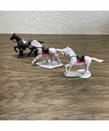 Lot of 3 Fuliduo Toys Horses Black Medieval White Western KG - $183.57 MXN