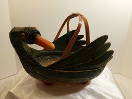 RARE Vintage Wicker Duck/Mallard/Swan Hand-Crafted Basket (Zhejiang Handicrafts) - £21.67 GBP
