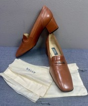 Very Nice BALLY Rheem Brown Leather Heels Shoes Size 9 M - £27.24 GBP