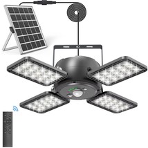 Solar Shed Light Indoor Outdoor 1200Lm 144Led Pendant Light, Motion Sensor With  - £40.90 GBP